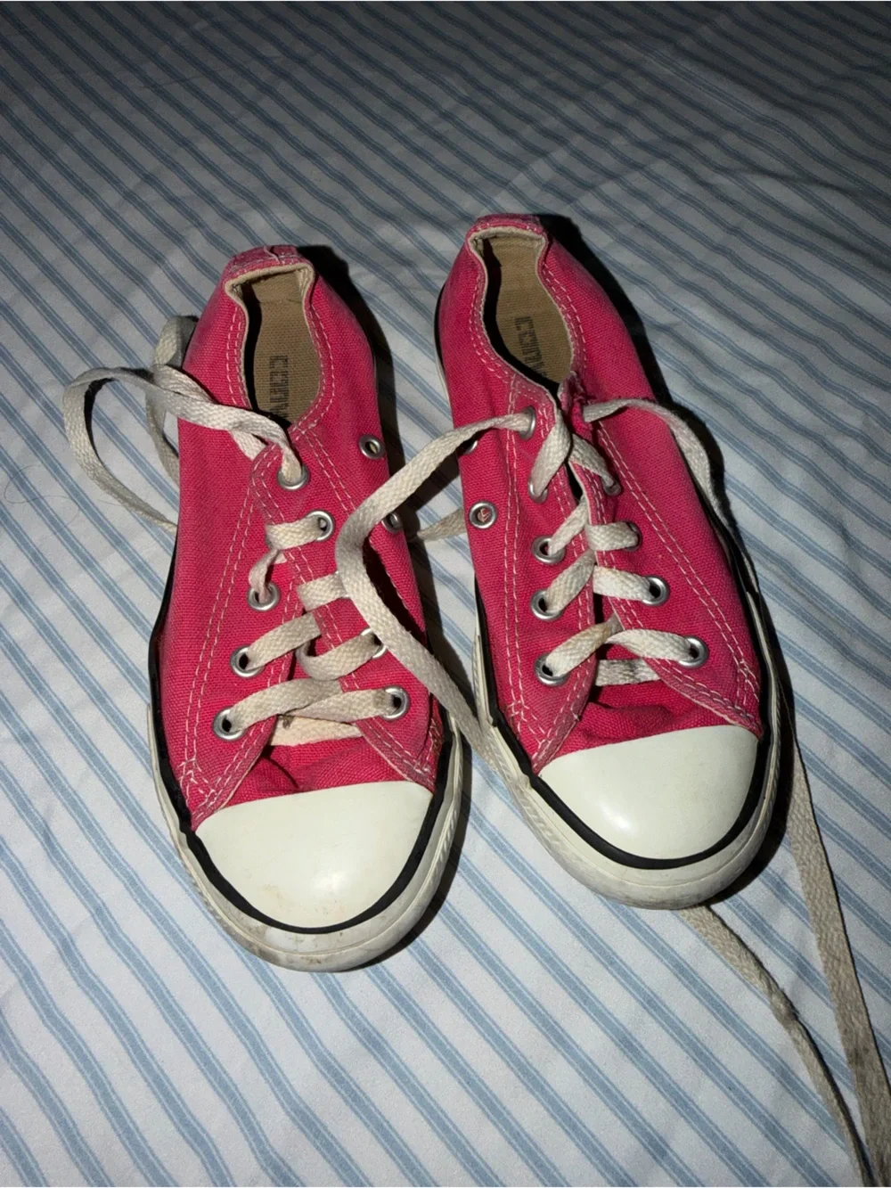 Converse Kids Pink Canvas Low-Top Sneakers